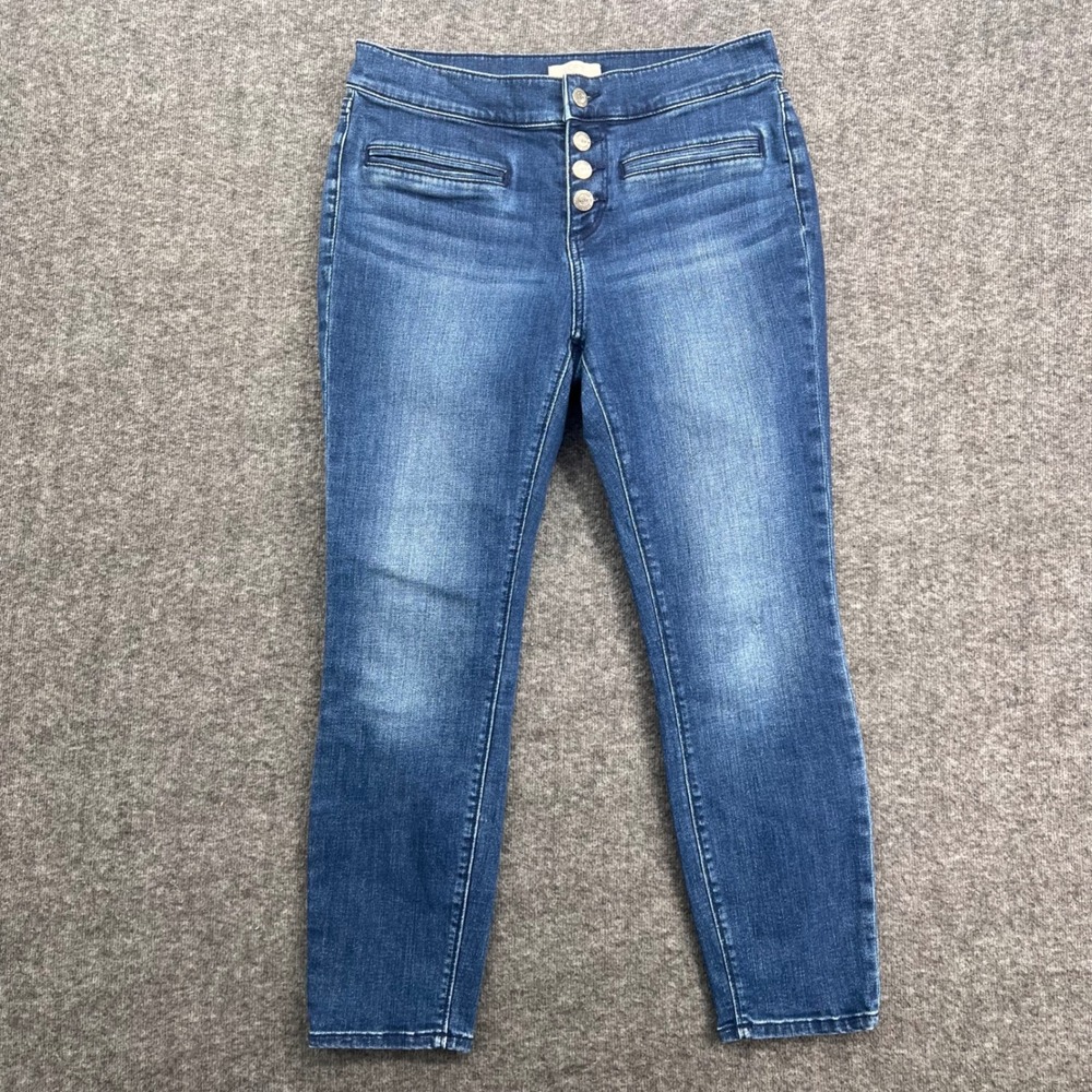 Loft Outlet Modern Skinny Jeans‎ Womens 6P Blue Medium Wash Button Fly High Rise